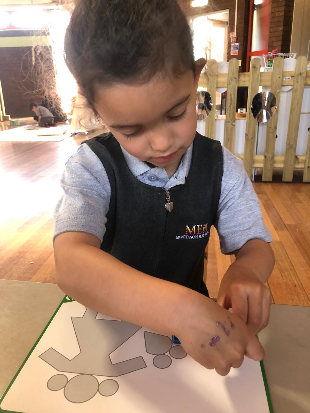 Montessori shapes activity at ME Montessori Nursery Aylesbury — mathematical concepts