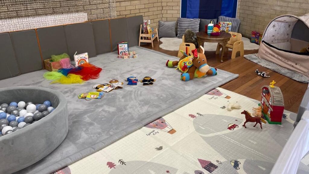 Quiet reading corner supporting a calm nursery settling-in period